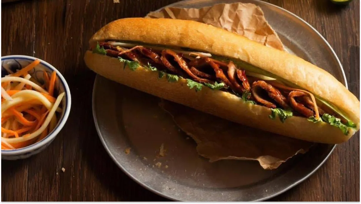 Traditional Vietnamese Bánh Mì sandwich from hidden local eateries