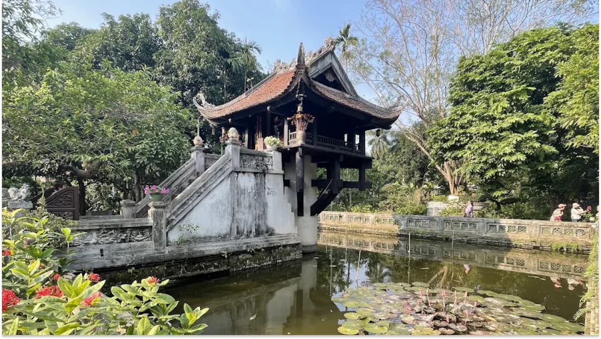 One Pillar Pagoda in Hanoi, Vietnam, famous for its unique architecture