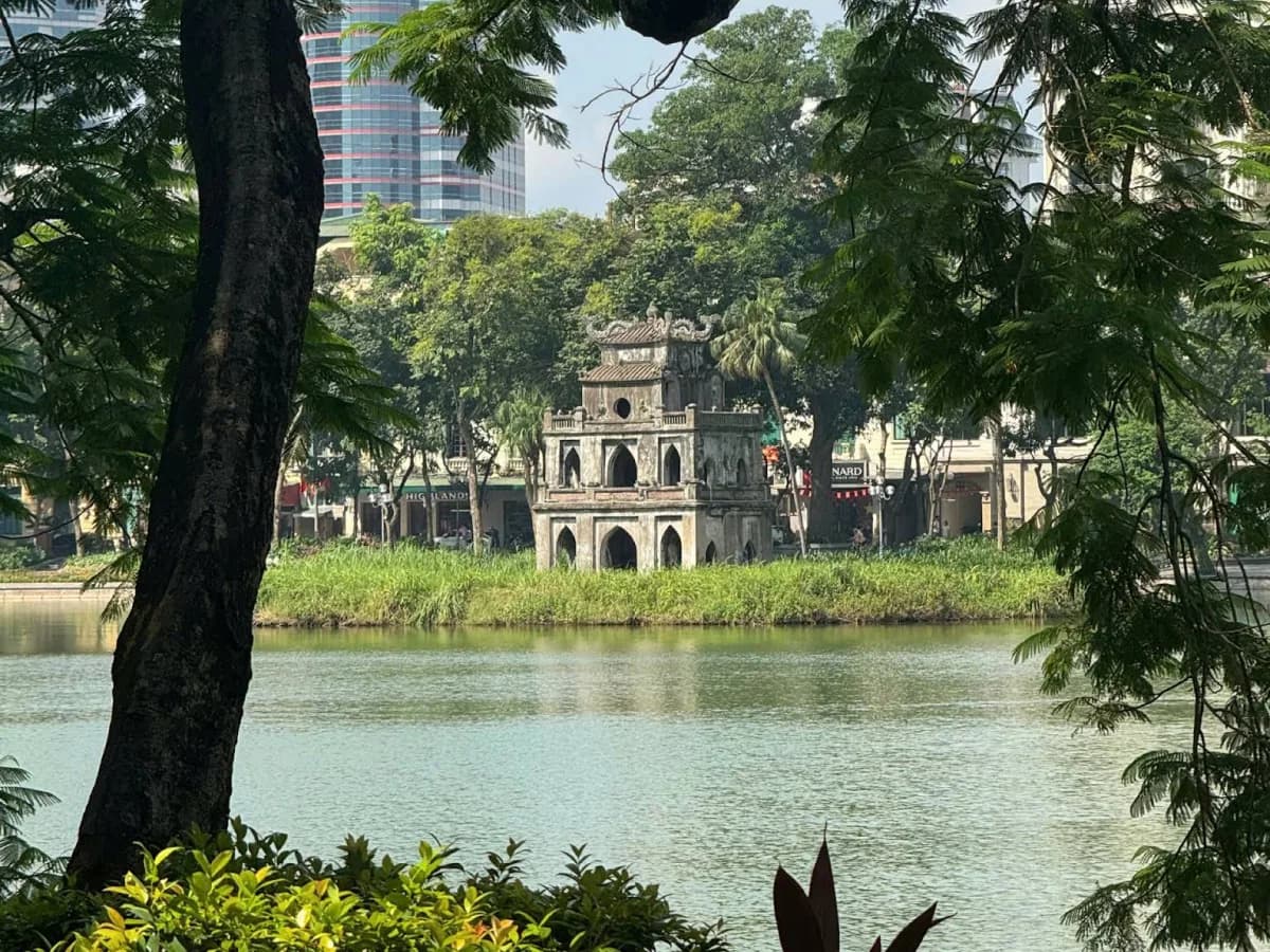 Turtle Tower Hanoi – the iconic landmark in the middle of Hoan Kiem Lake, Vietnam