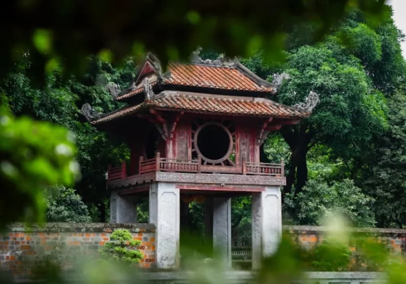 View of Khue Van Pavilion inside the Temple of Literature, Hanoi