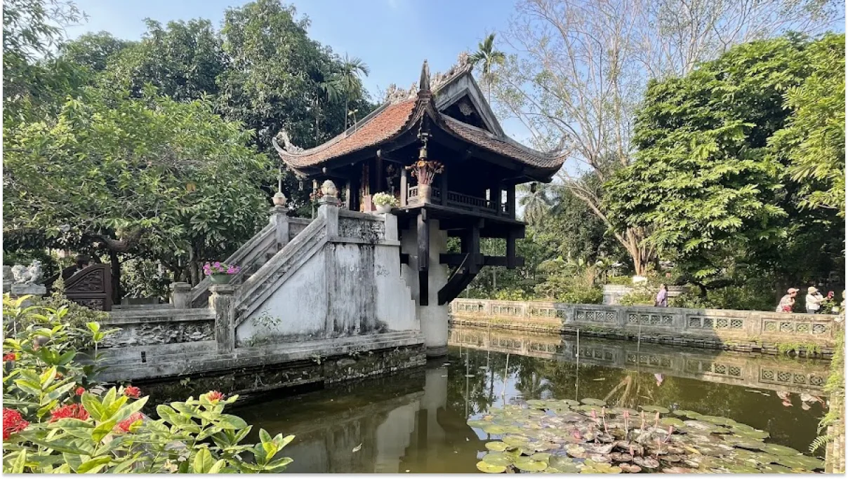Traditional Vietnamese architecture of One Pillar Pagoda