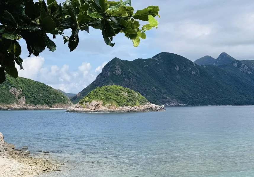 Peaceful beach on Con Dao Islands surrounded by tropical nature
